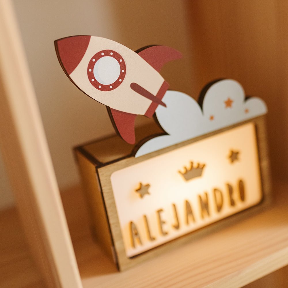 Lampara Infantil Personalizada Cohete - Nanetes